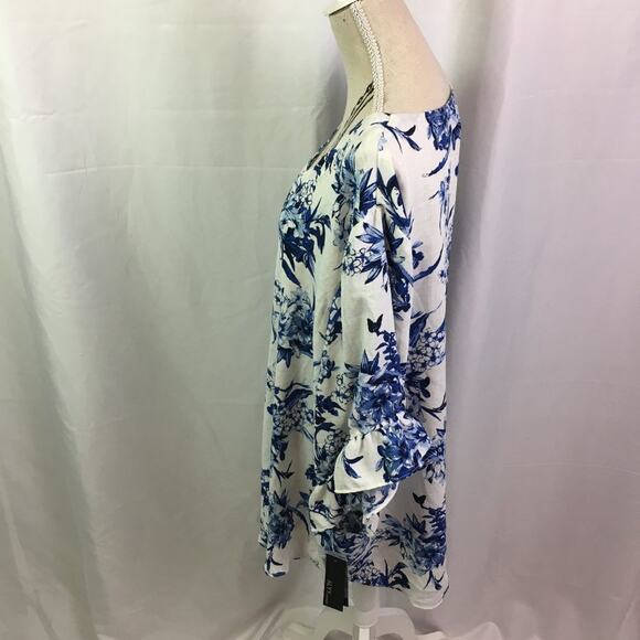 Alyx Button Down Bell Sleeve Top Sunshine Breeze Floral 1X - Picture 7 of 13
